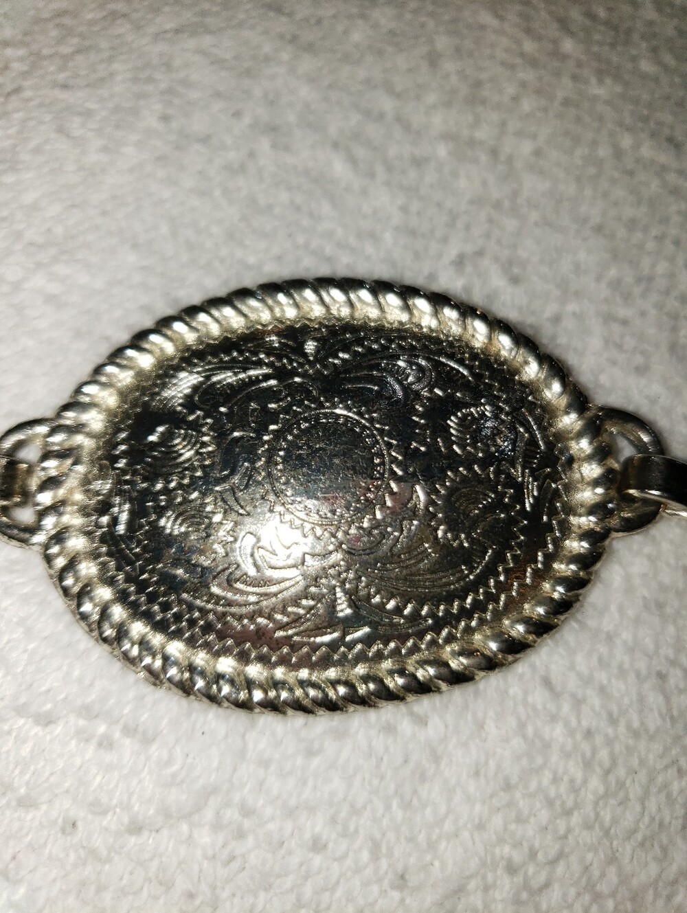 Tony Lama Silver Concho Western Leather Belt with Brown Straps - Picture 2 of 7